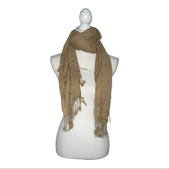 APT 9 Camel Scarf/Wrap with Fringes - Picture 2 of 10